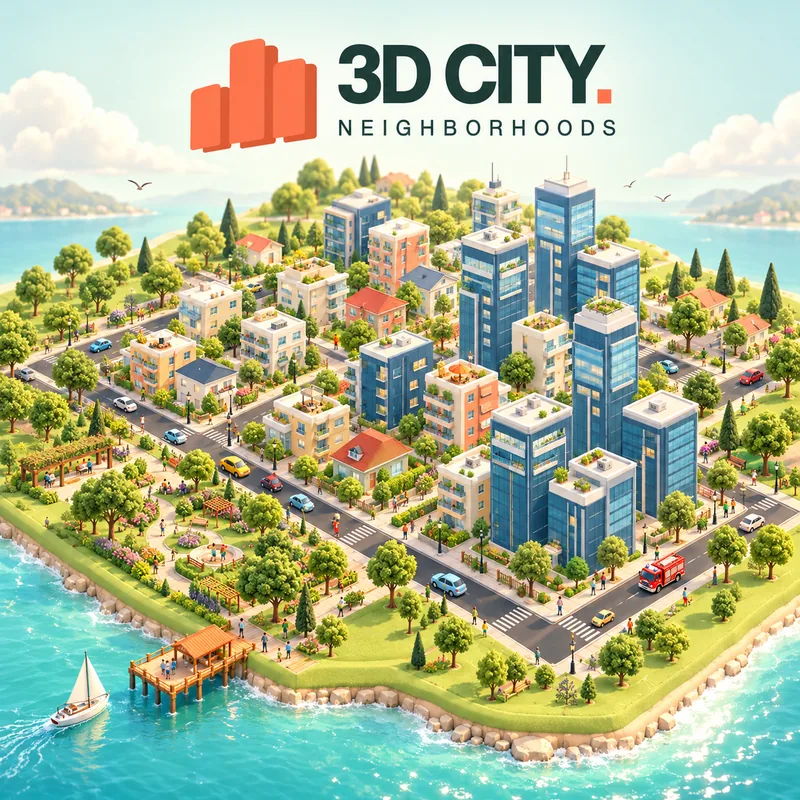 3D City: Neighborhoods — the island city, from suburbs to skyline