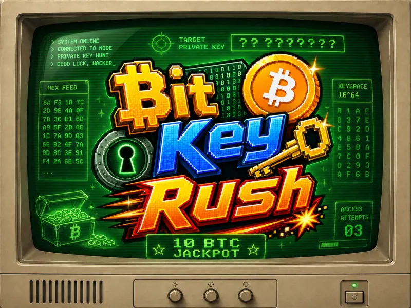 Bit Key Rush gameplay — retro CRT hacking risk ladder