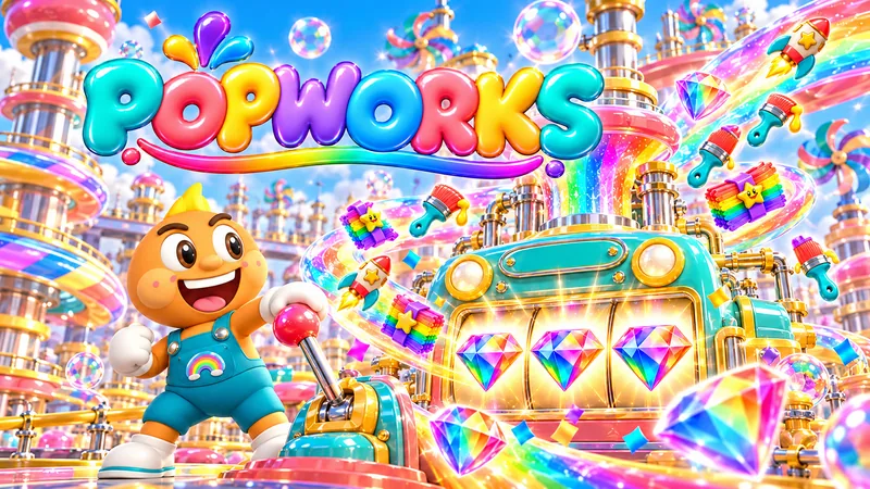 Popworks — rainbow gems, Stamp Wilds and Party Timecards on the factory floor
