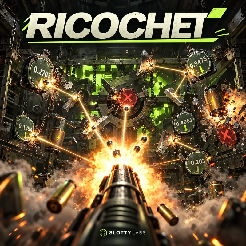 Ricochet — the gun fires and pellets ricochet into the prize plates