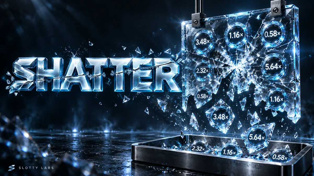 Shatter gameplay — strike the suspended glass panel and keep the tokens that fall