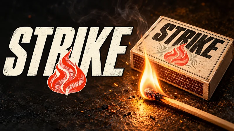 Strike — the match catches and the flame pays